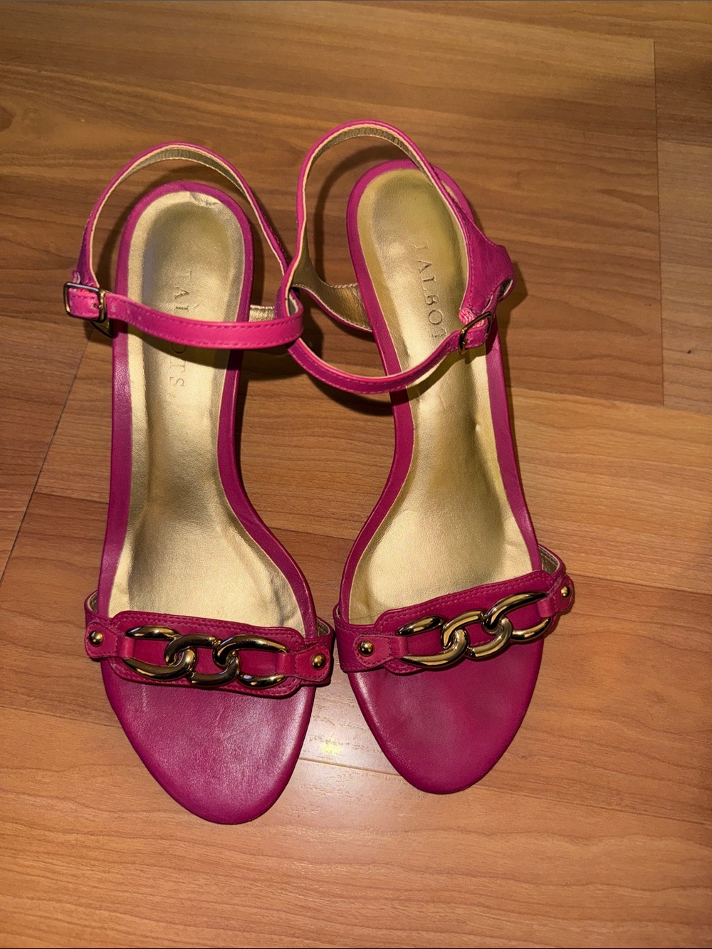 Talbots  Pink Chain-Accent Slingback Sandals